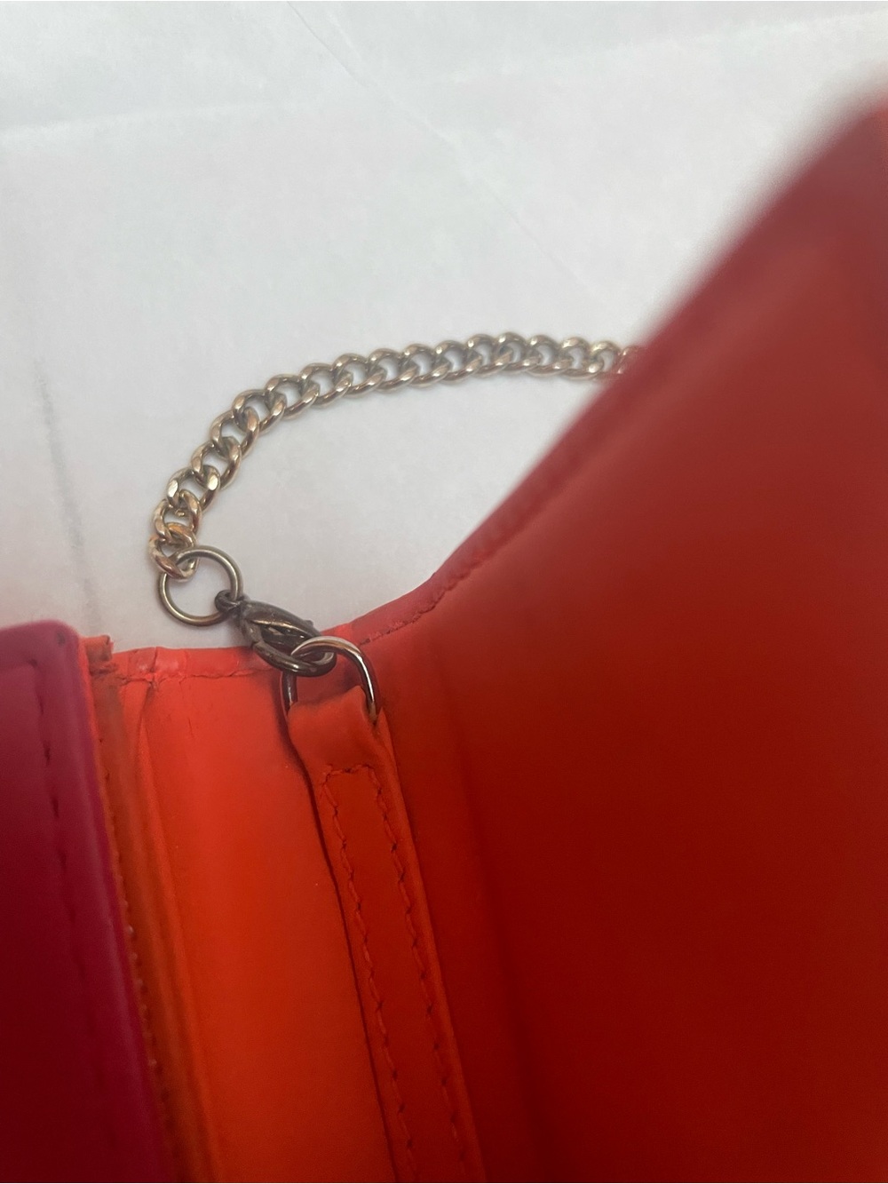 Christian Dior 2014 Pink & Orange Lambskin Cannage Rendezvous WOC Crossbody - Picture 6 of 16